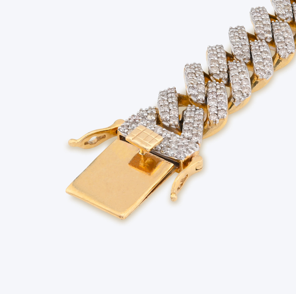 10K Yellow Gold 13CT Natural Diamond 14MM Cuban Link Bracelet 8" Men Women 56.4g — view 4
