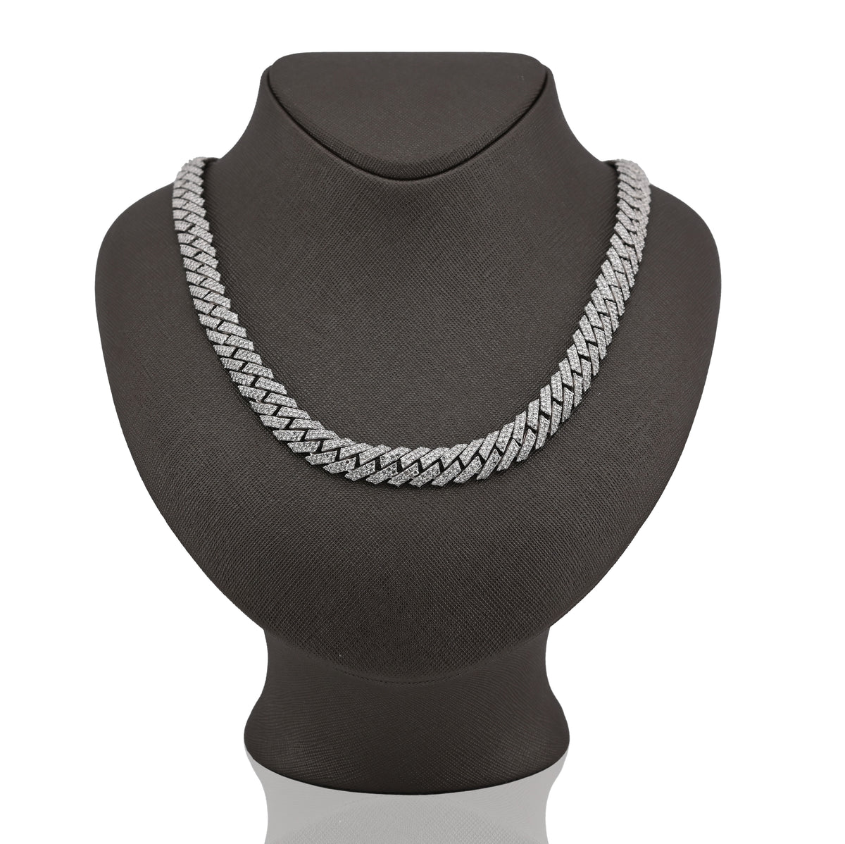 925 SS 26.45CT Lab Diamond 11MM Snake Cuban Link Men Chain 21" Necklace — view 9