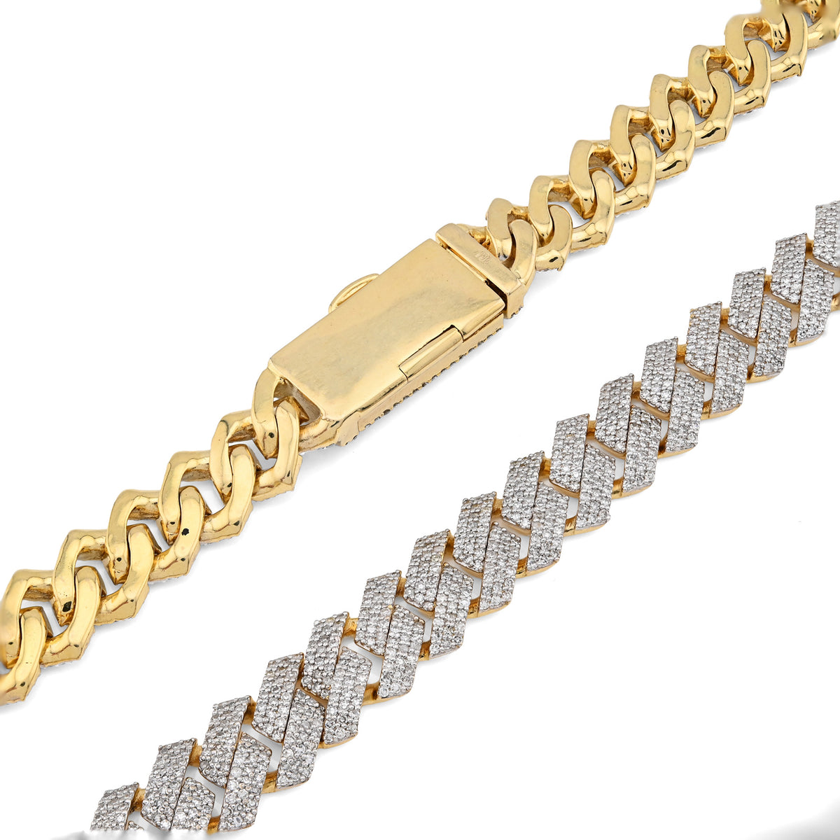 10K yellow Gold 10 CT Natural Diamond Cuban Chain 10 MM Men 24" Necklace 86.1 g — view 9