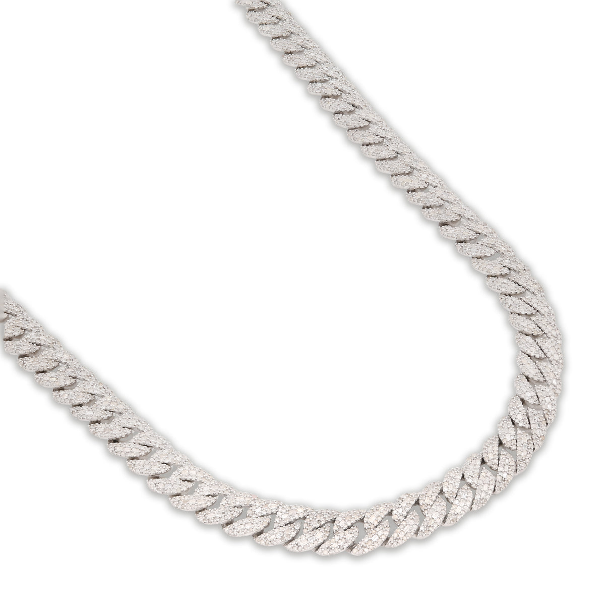 925 Sterling Silver 11.67 CT Natural Diamond 8 MM Cuban Link Necklace 22" Men Chain 72.6 g — view 6