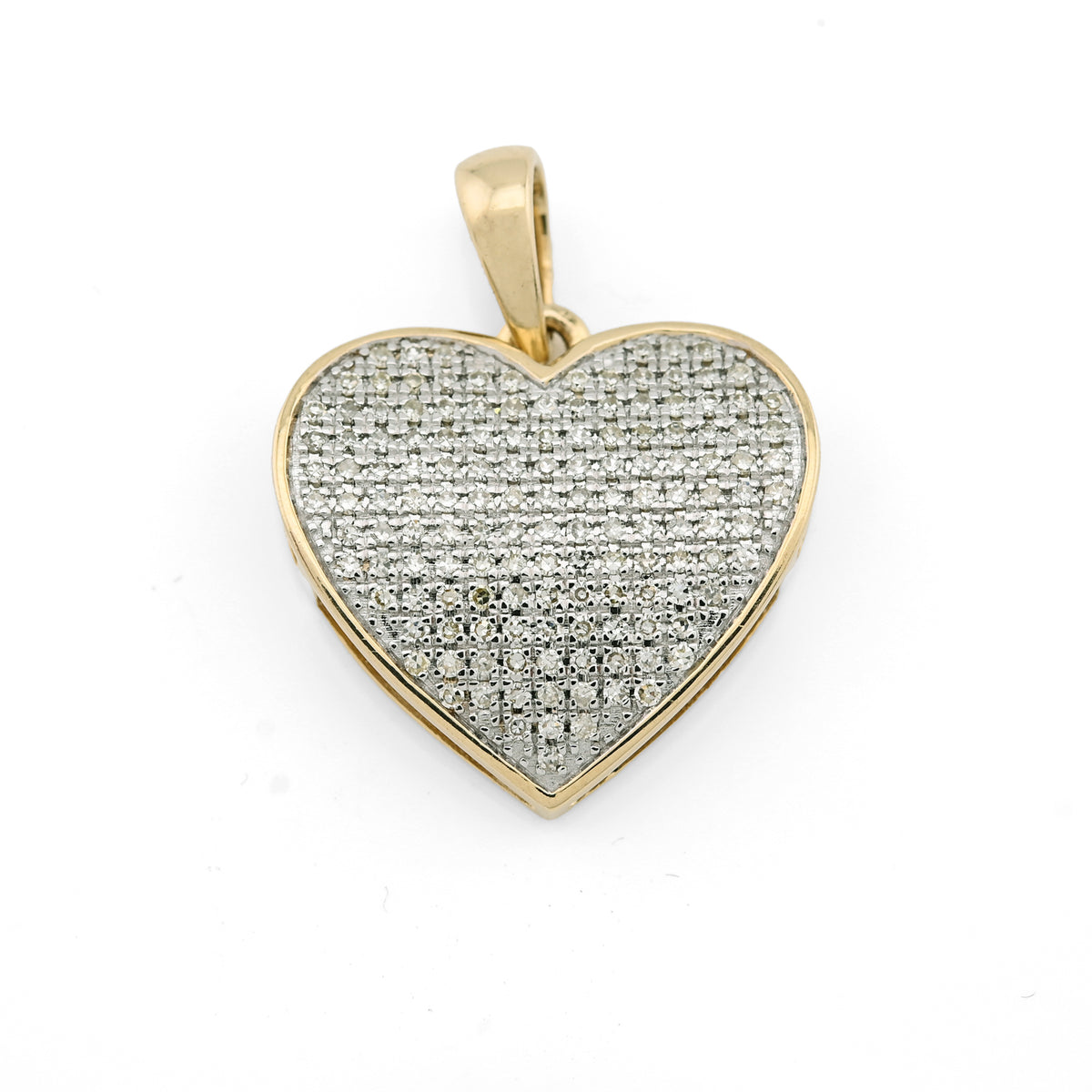 10K yellow Gold 0.45 CT Natural Diamond Heart Pendant Men Women Charm — view 7