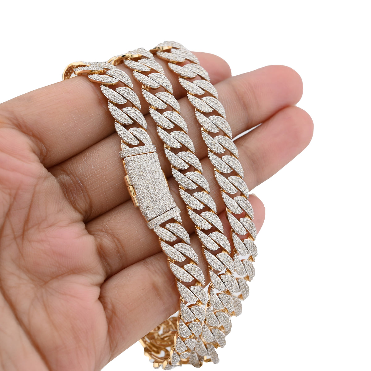 10K yellow Gold 10.3 CT Natural Diamond 8 MM Cuban Link Necklace 22" Men Chain 41.7 g — view 9