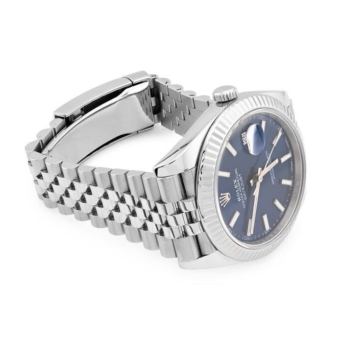 41MM Rolex DJ Stainless Steel Blue Face Jubilee Band  — view 1