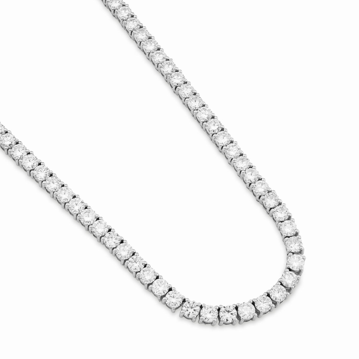 10K White Gold 29.32CT Lab Diamond Pointer Chain 22" Tennis Chain 4MM Men Women 31.5g — view 7