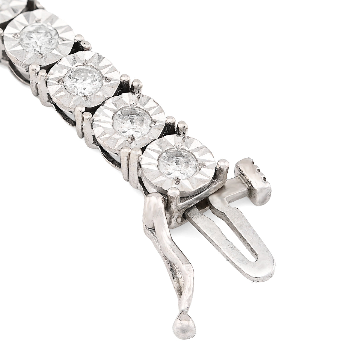 14K White Gold 3 CT Natural Diamond Tennis 7" 4.5MM Bracelet — view 6