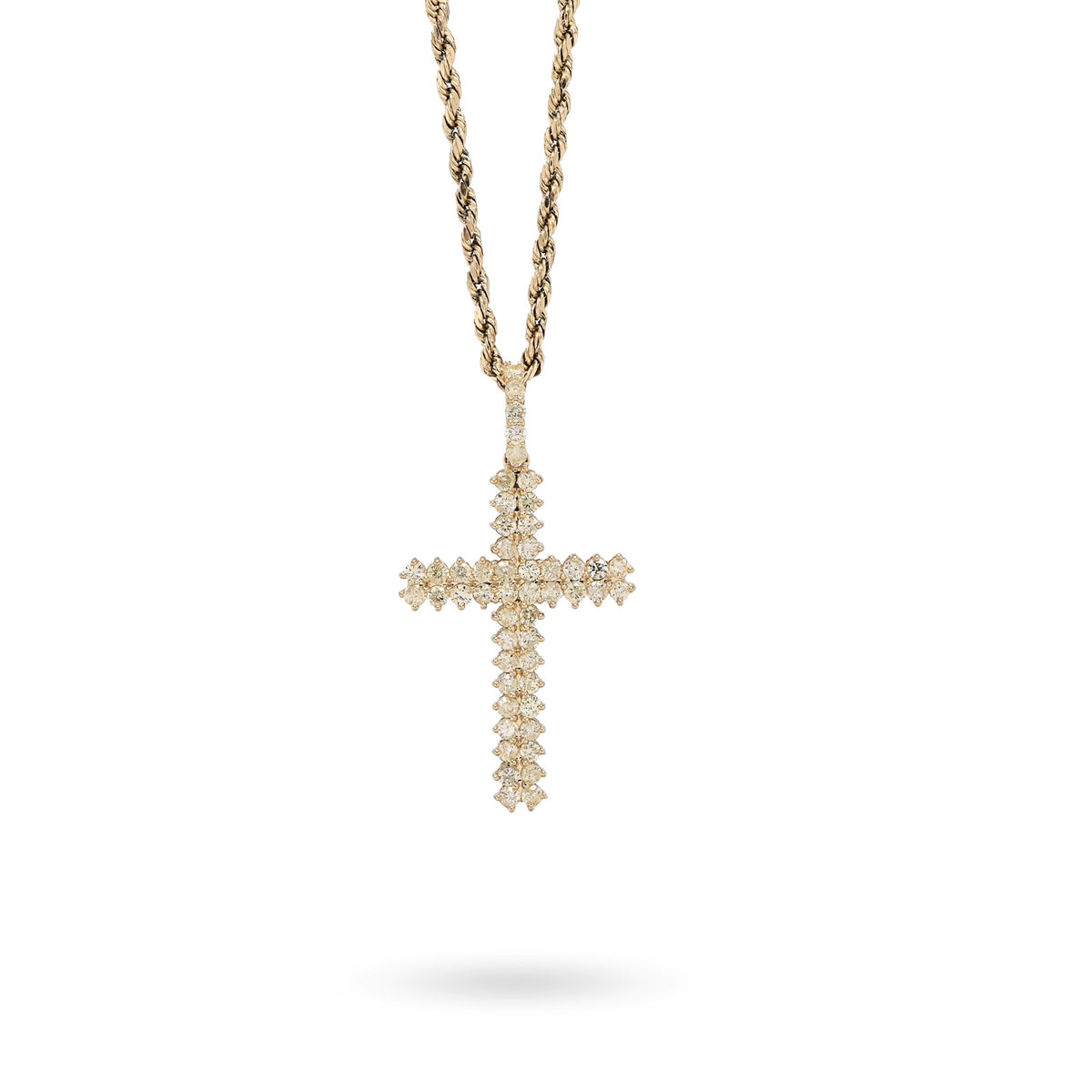 10K yellow Gold 1.2 CT Natural Diamond Religious Cross Pendant Men Women Charm — view 7
