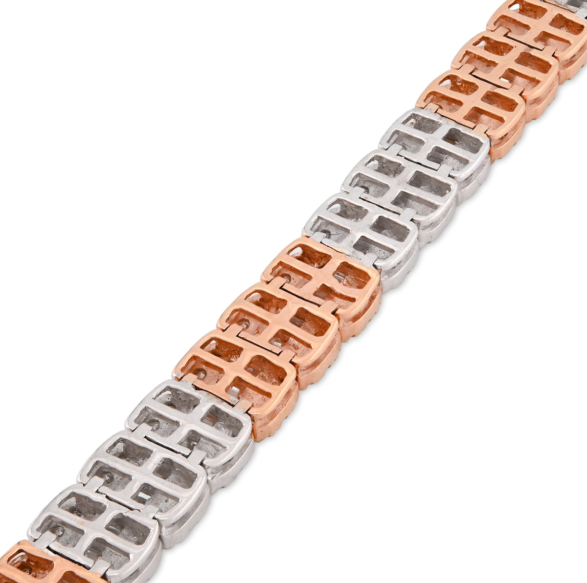 10K Rose/White Gold 2 Tone 5.50 Ct Natural Diamond Baguette/Round 8" Single Row Tennis Bracelet 6.5MM 15.8g — view 5