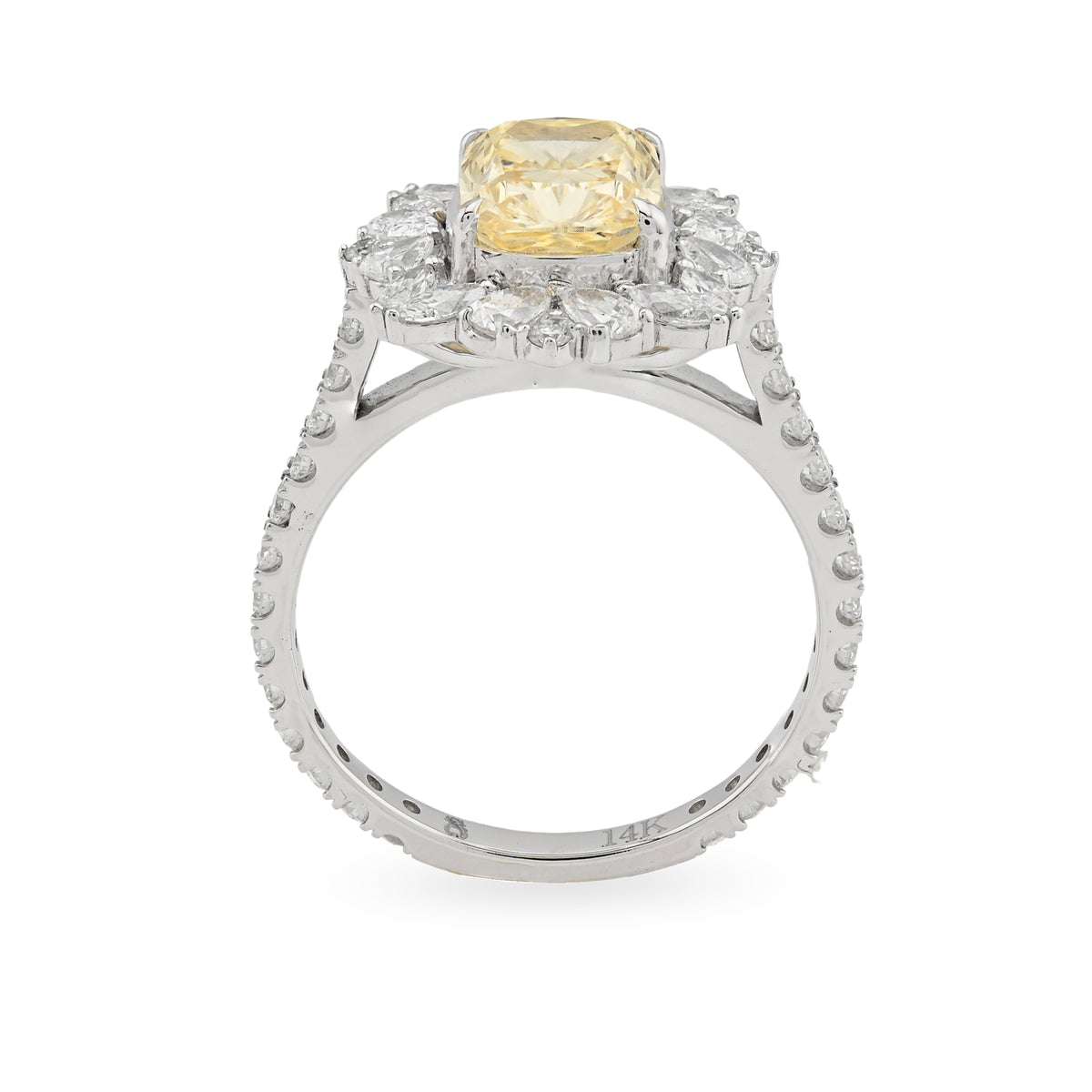 14K White Gold 3.15 CT Lab Diamond Womens Ring — view 4