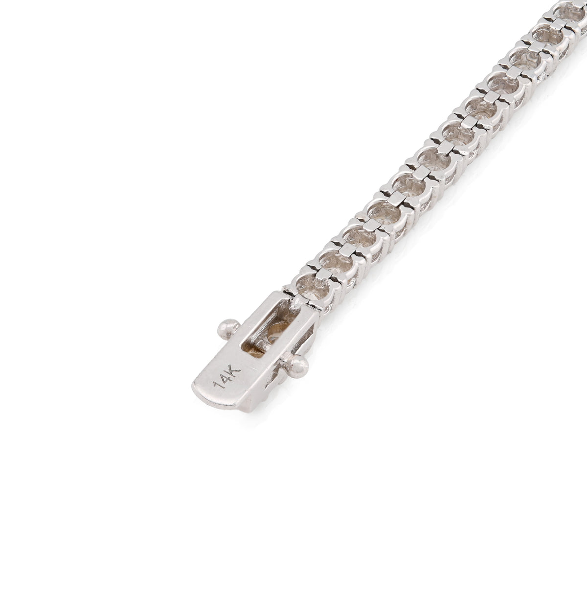 14K White Gold 5.40CT Natural Diamond 10 Pointer Tennis Men Women 7" Bracelet — view 5