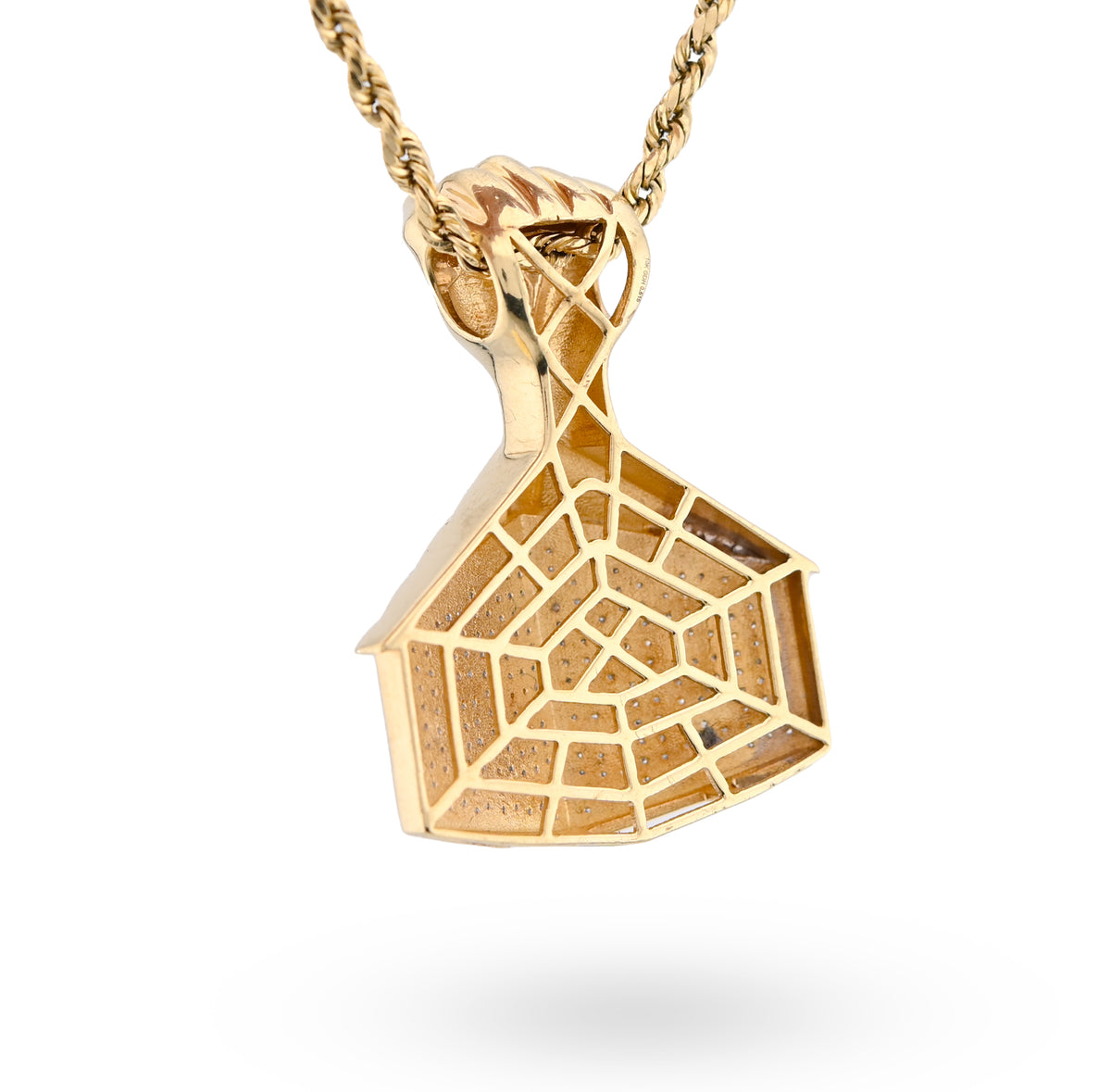 10K Yellow Gold House Shape Pendant Close Fist 1.10CT Natural Diamond Men Women Charm — view 7