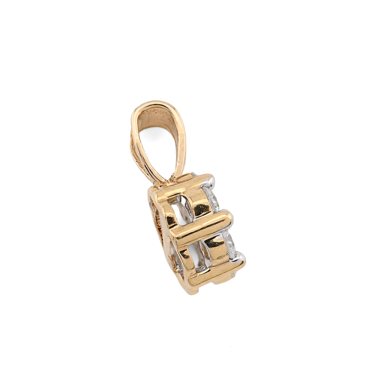 10K yellow Gold 0.75 CT Natural Diamond Flower Cluster Pendant Box Chain Set — view 12