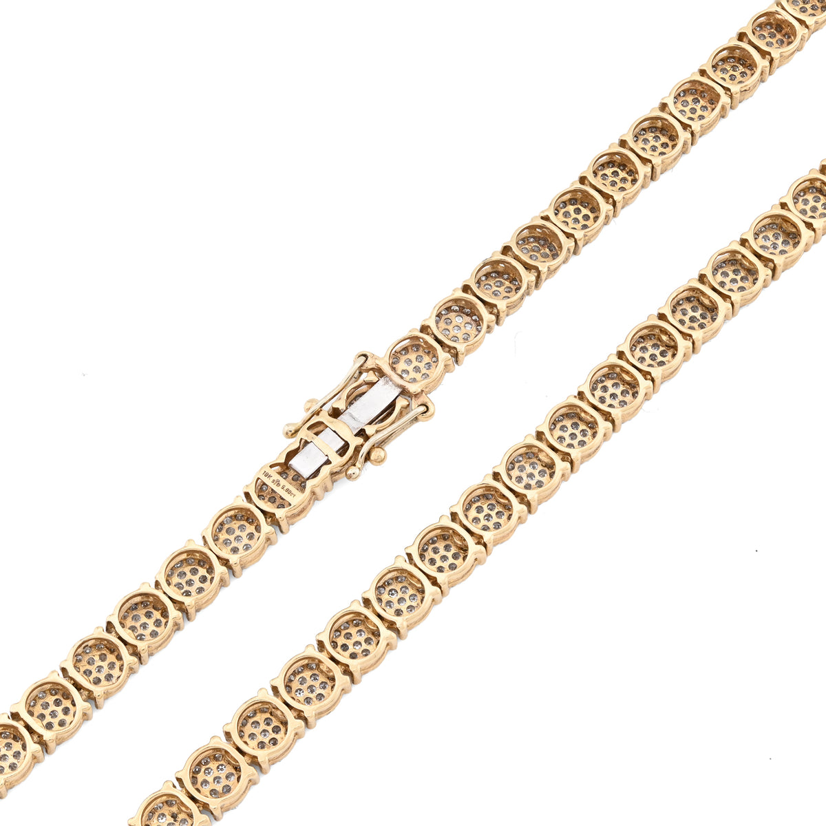 10K Yellow Gold 5 CT Natural Diamond 4.5 MM Tennis Chain 20" Men 21.9 g Necklace — view 3