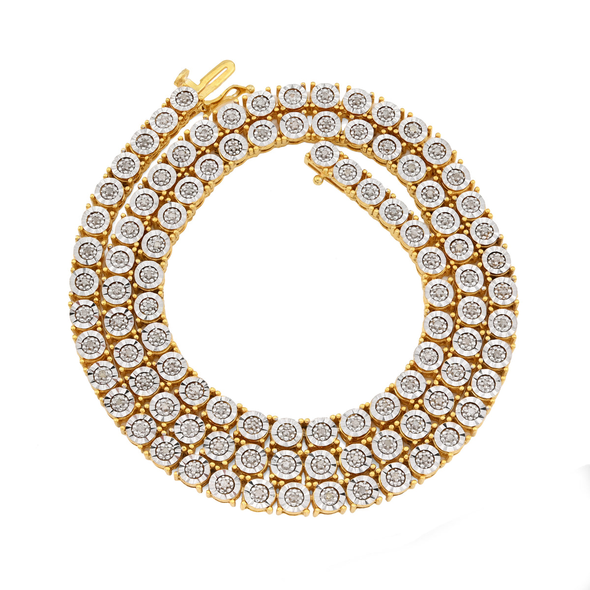 925 Yellow 2CTW Natural Diamond Tennis Chain 4.5MM Necklace 18" Men — view 4
