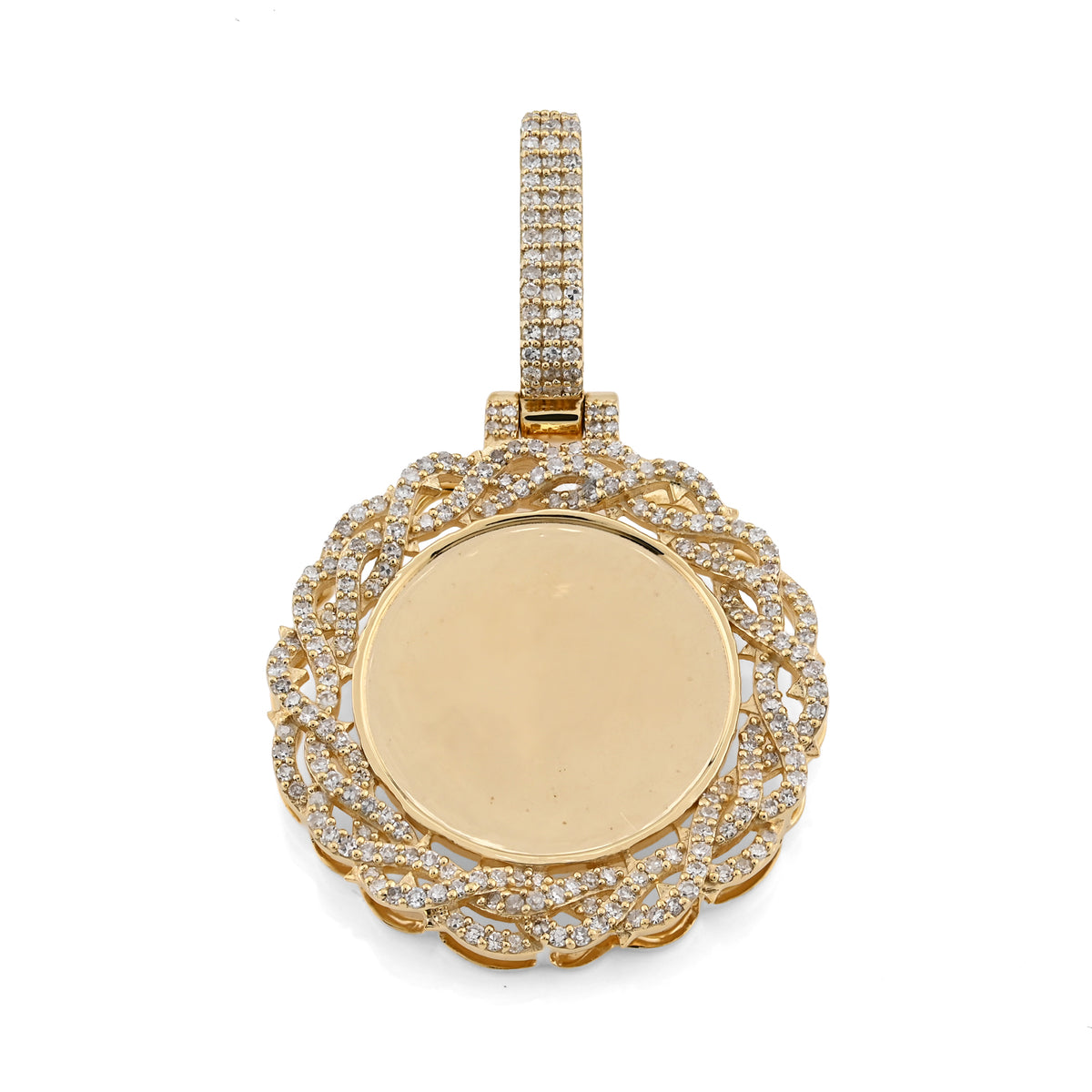 10K yellow Gold 0.50 CT natural Diamond Memory Pendant Picture Men Women Charm — view 7