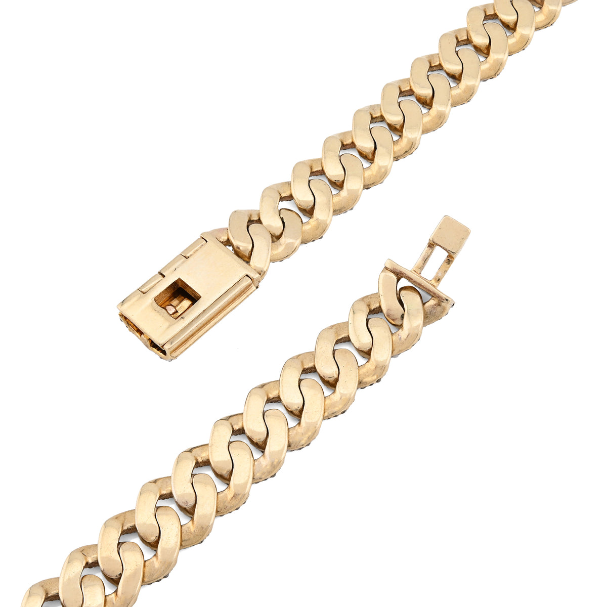 10K Yellow Gold 9.5 CT Natural Diamond Cuban Link Chain 8 MM Men 54.6 g Necklace 22" — view 6