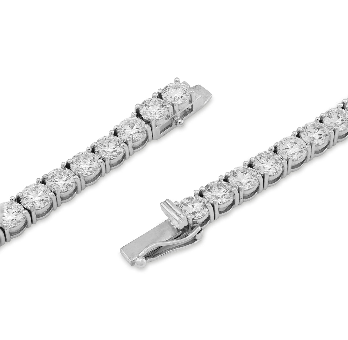 10K White Gold 55CTW Lab Diamond 50 Pointer 22" Tennis Chain 52.5g 5MM — view 4
