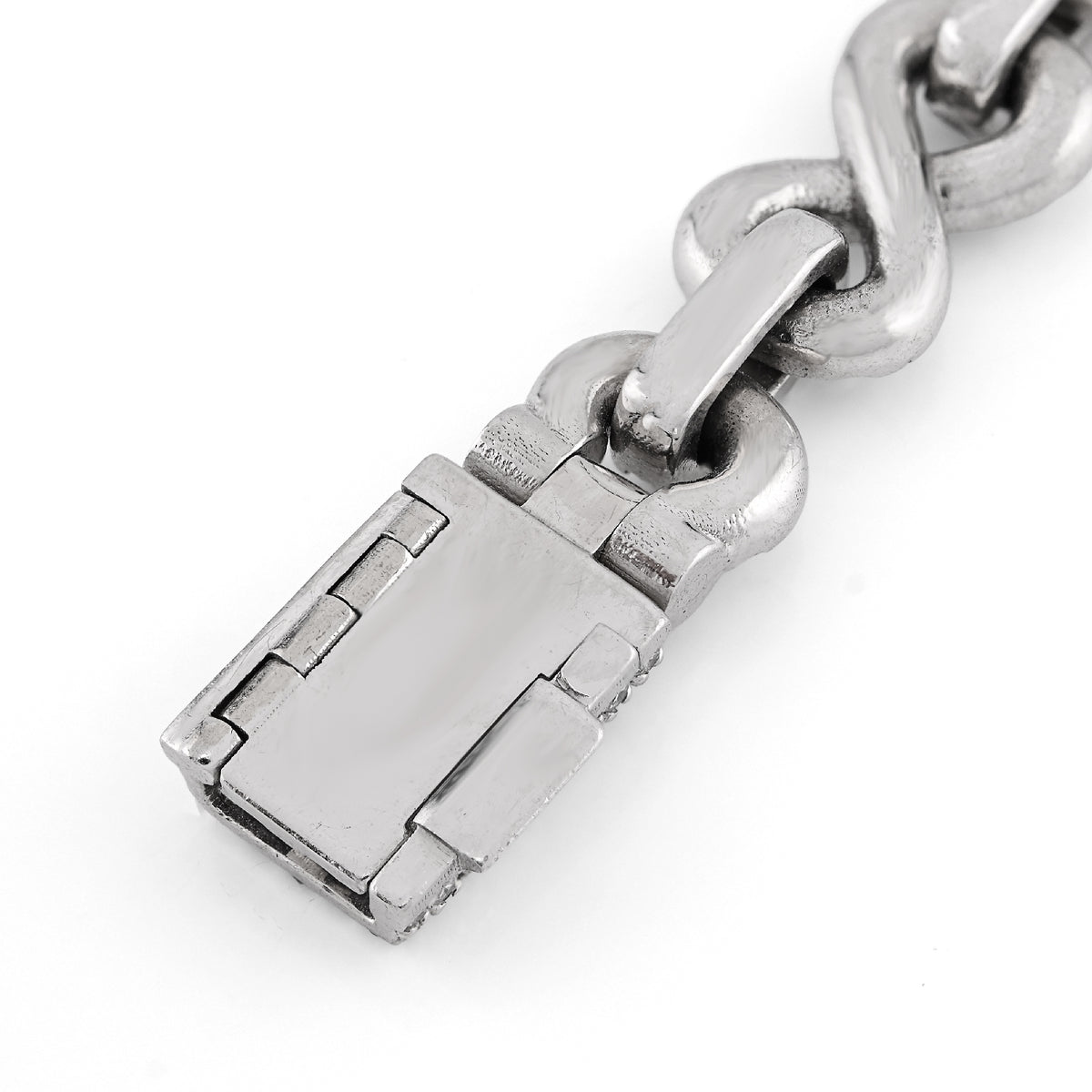 10K White Gold 12.5CT Natural Diamond Infinity Link 11MM Men 51.1g Bracelet 8" — view 6
