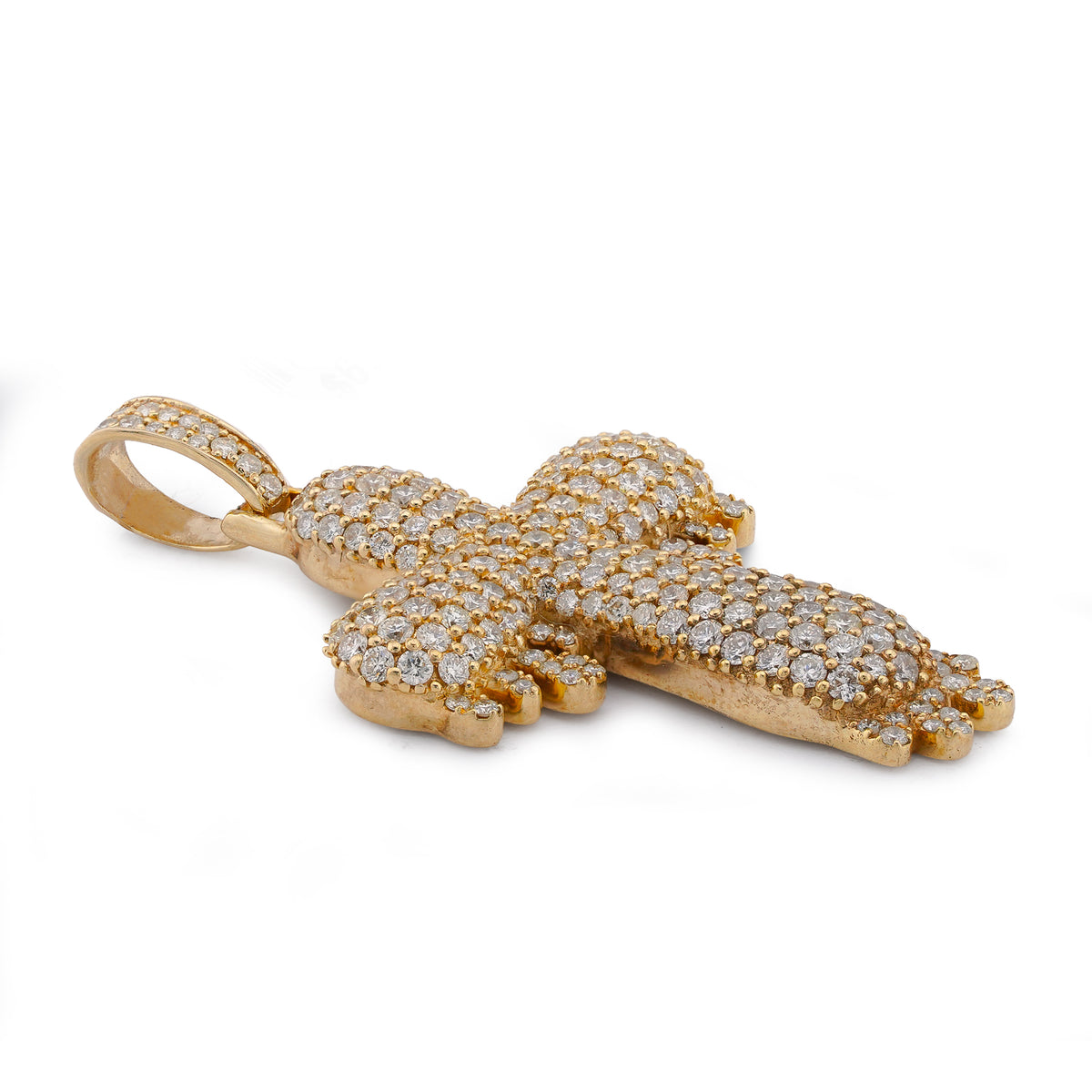 Cross Drip Pendant 10K 3.15ctw Natural Diamond Pendant Mens Womens Charm