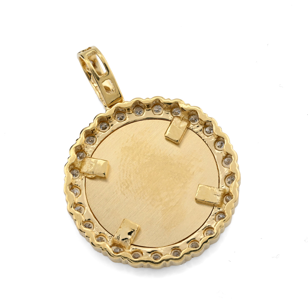 10K Yellow Gold 0.24 CT Natural Diamond Small Memory Picture Pendant Men Women Charm — view 4