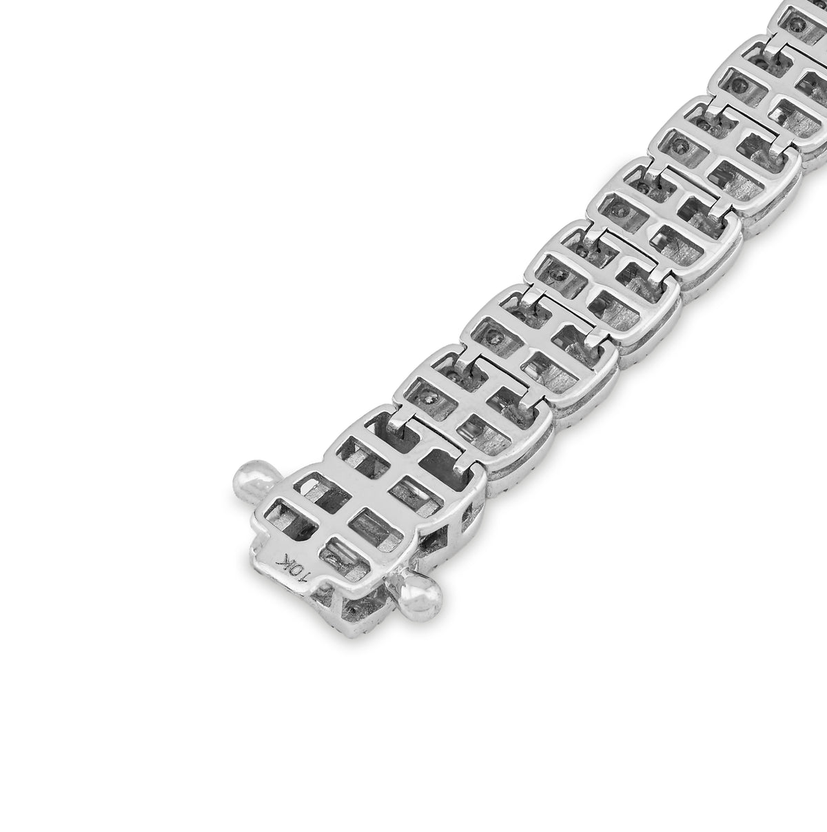 10K White Gold 4.76 CT Natural Diamond Round/baguette Single Row 6.5MM 8" Tennis Bracelet Men Women 16g — view 6