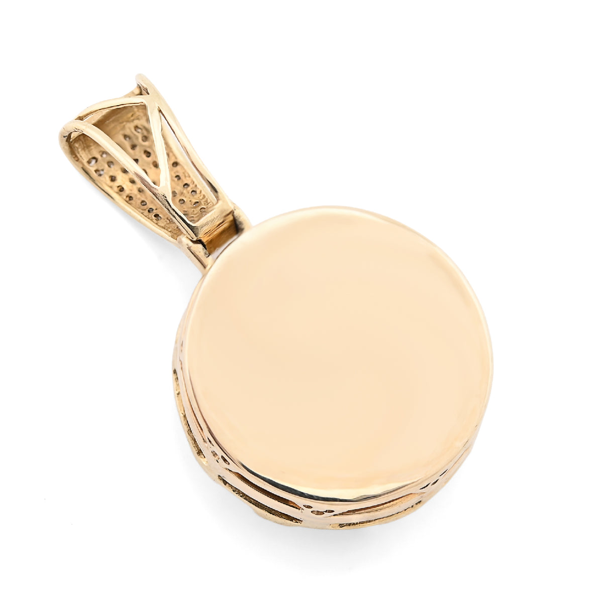 10K Yellow Gold Round/Baguette Natural Diamond Basket Ball Men Charm Pendant 34.8MM 14.8G — view 7