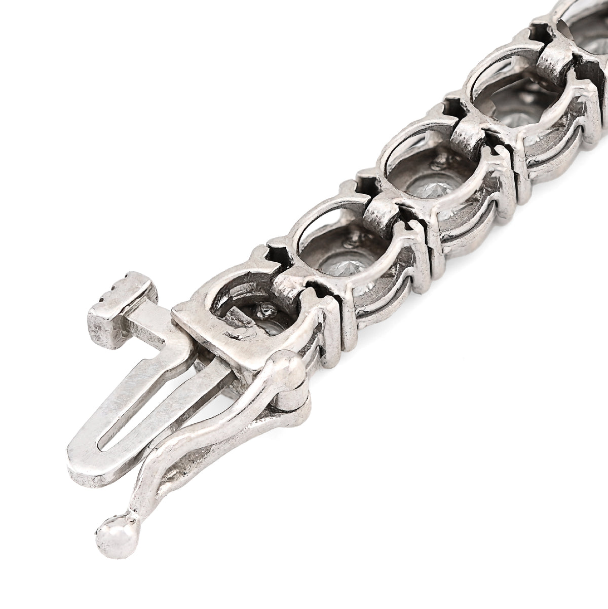 14K White Gold 3 CT Natural Diamond Tennis 7" 4.5MM Bracelet — view 7