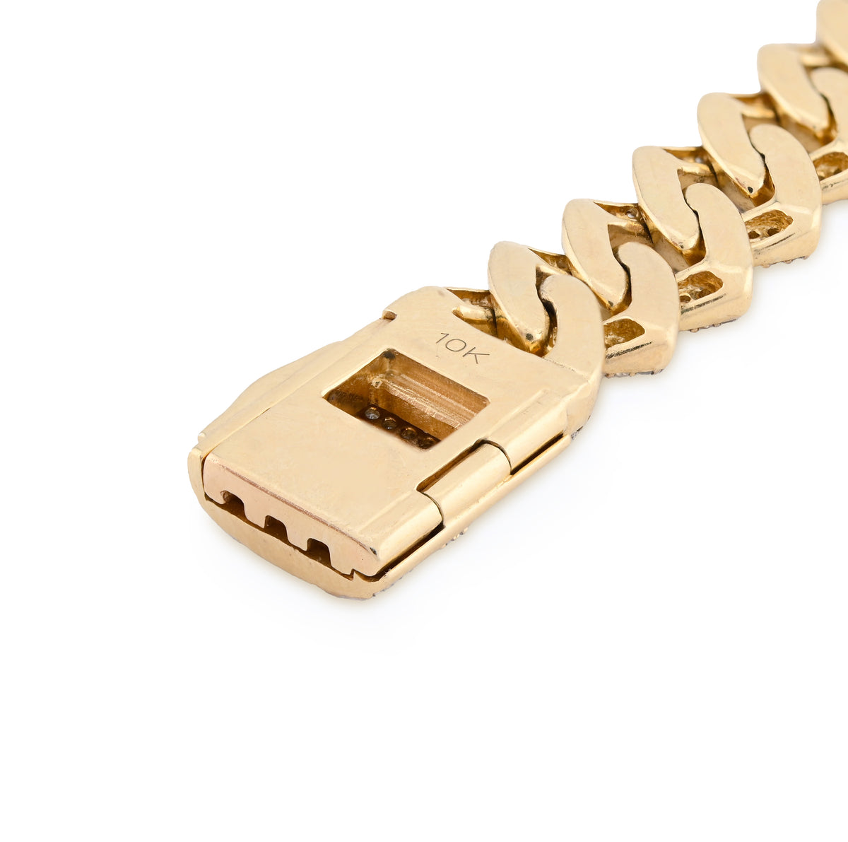 10K yellow Gold 3.64CT Natural Diamond 10MM Cuban Link Bracelet 8" Men Women 27.8g  — view 16