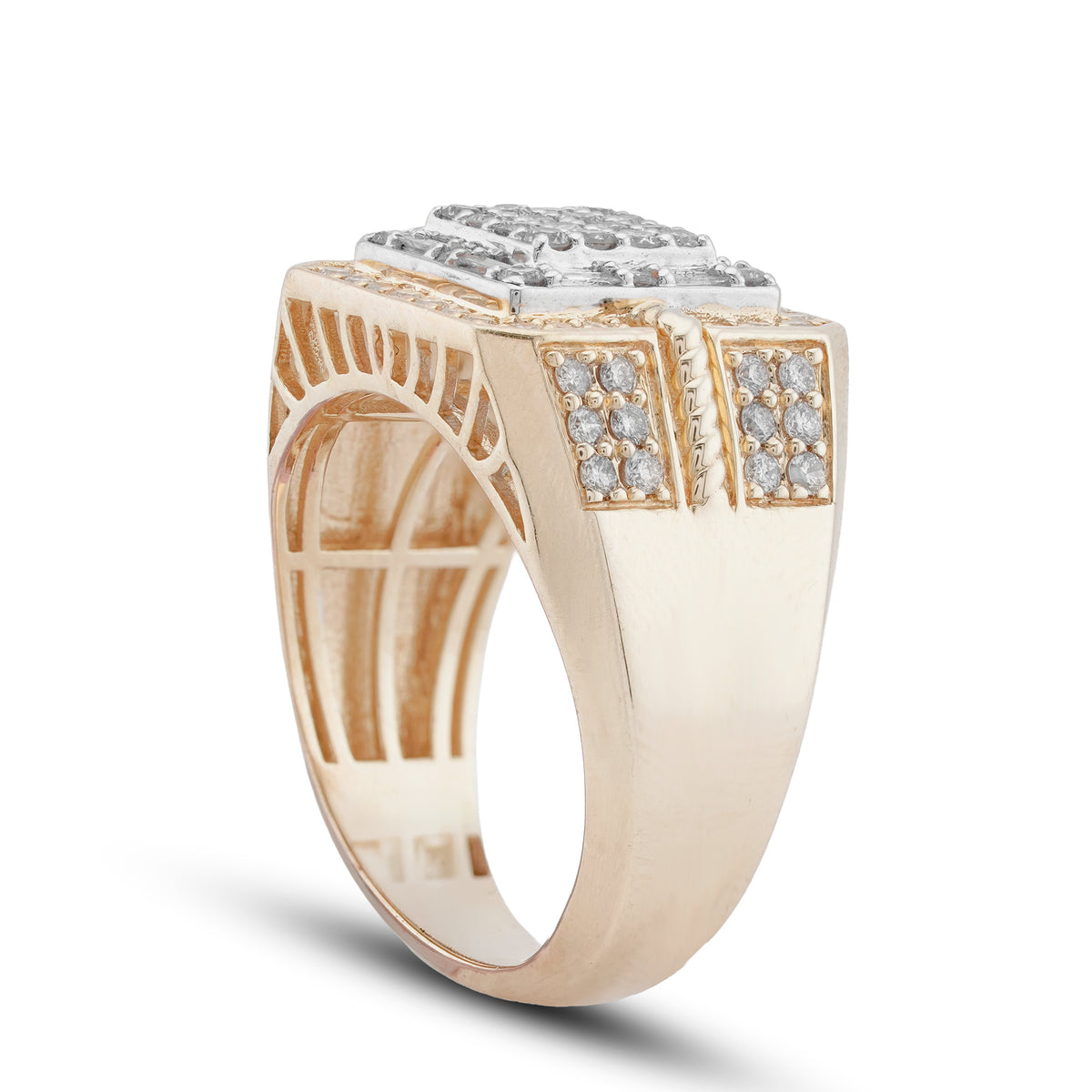 Square Shape Yellow Baguette Ring 1.25CT Natural Diamond 10K Yellow Gold Ring