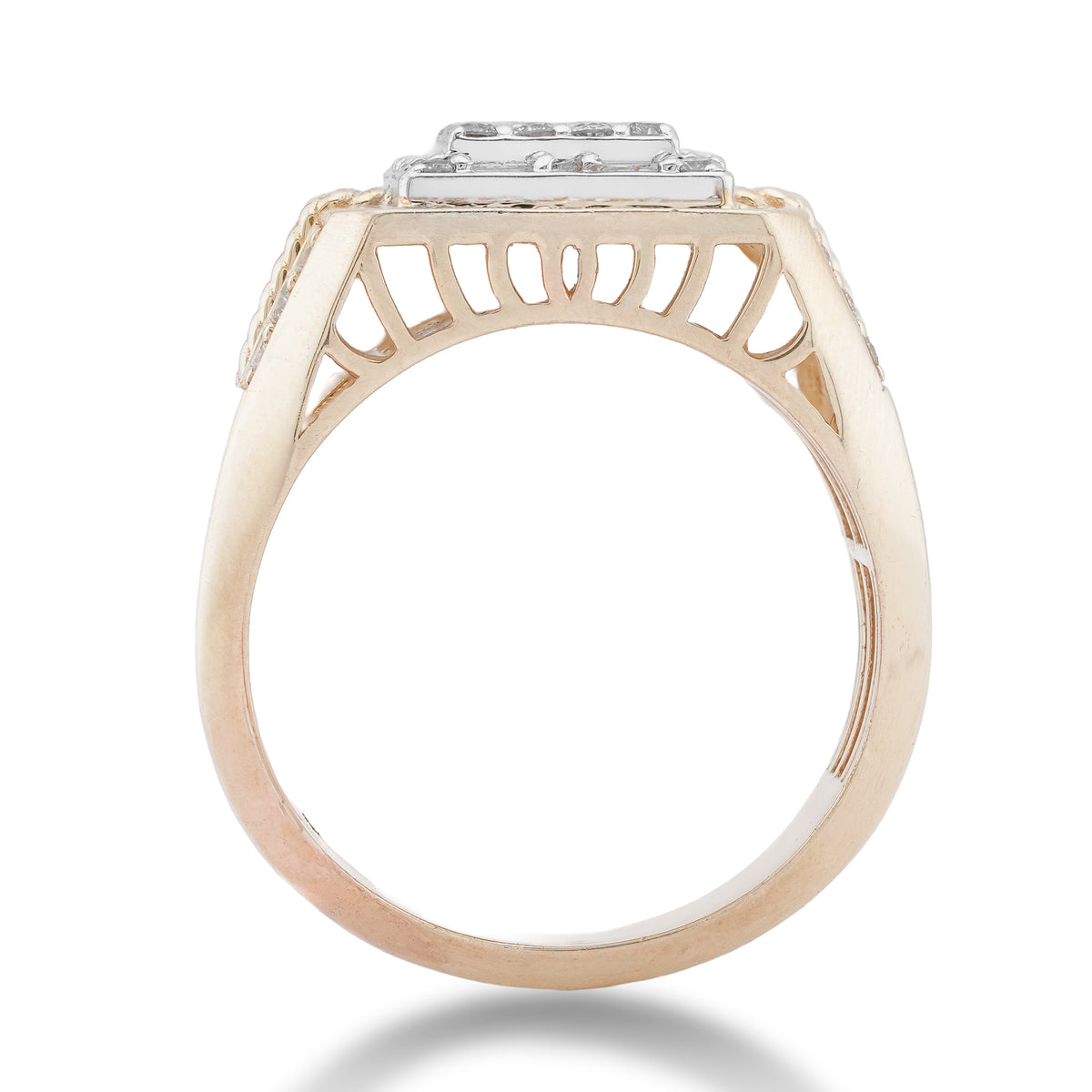 Square Shape Yellow Baguette Ring 1.25CT Natural Diamond 10K Yellow Gold Ring