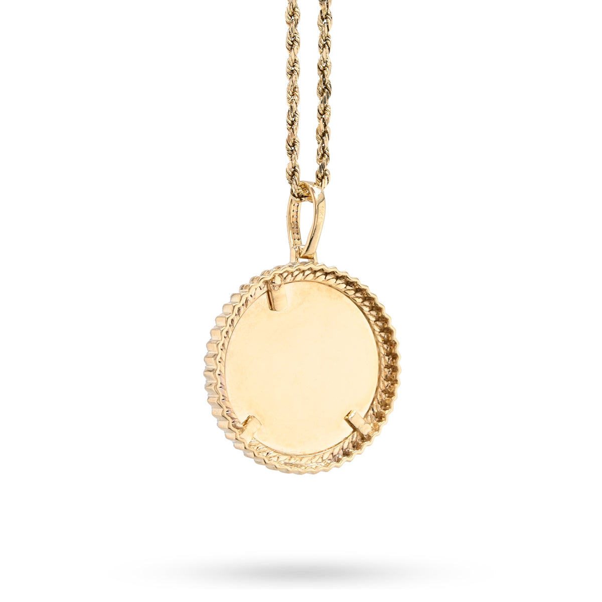 10K yellow Gold 0.25 CT Natural Diamond Memory Picture Pendant Men Women Charm — view 5