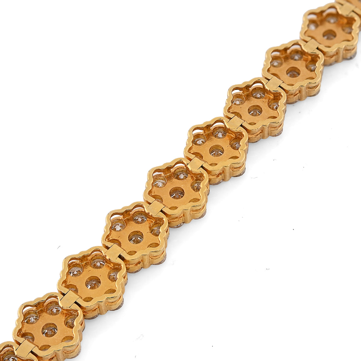 10K Yellow Gold 7.5CT Natural Diamond Hexagon 5MM Tennis Bracelet Men Women 8" 16.6g — view 3
