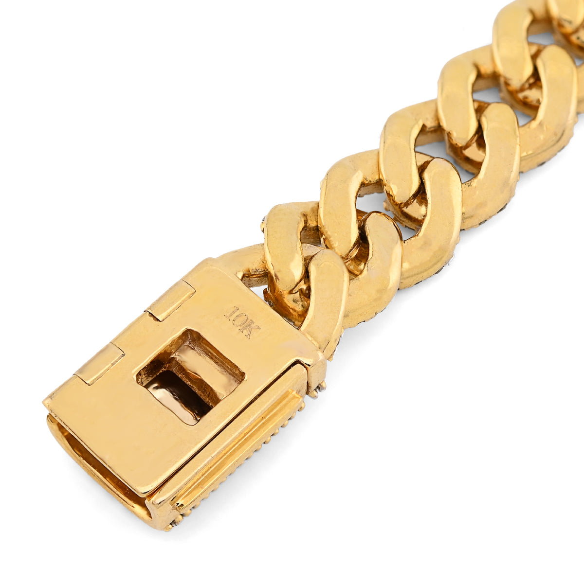 10K Yellow Gold 4.6CT Natural Diamond 8MM Round Cuban Link Bracelet 8" Bracelet Men 25.8g — view 6
