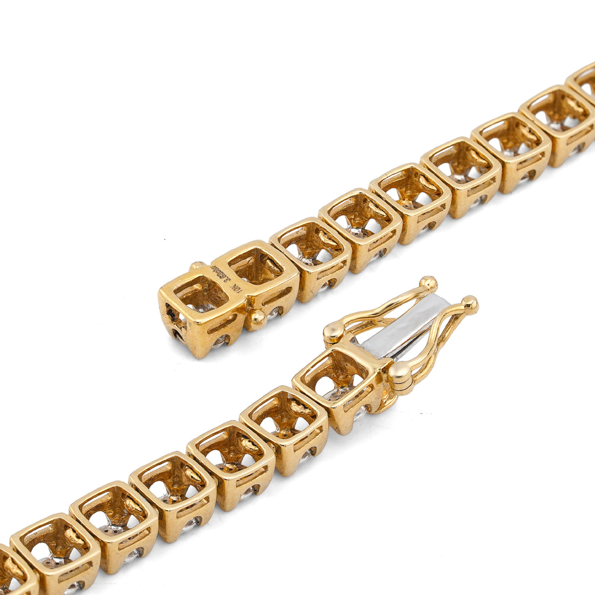 10K Yellow Gold 3.62CT 20" Natural Diamond Men Tennis Chain — view 7