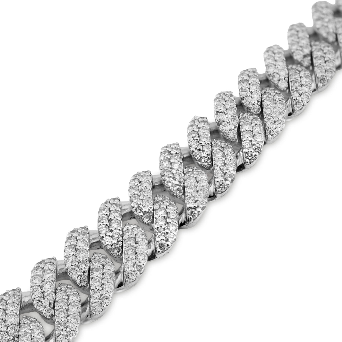 925 SS 9.50 CT Lab Diamond Cuban Link 10mM Chain 42.8g 8" Men Women Bracelet — view 1