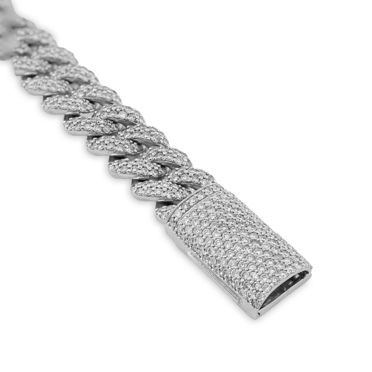925 SS 9.50 CT Lab Diamond Cuban Link 10mM Chain 42.8g 8" Men Women Bracelet — view 6