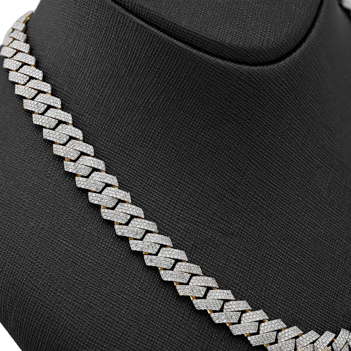 10K yellow Gold 10 CT Natural Diamond Cuban Chain 10 MM Men 24" Necklace 86.1 g — view 7