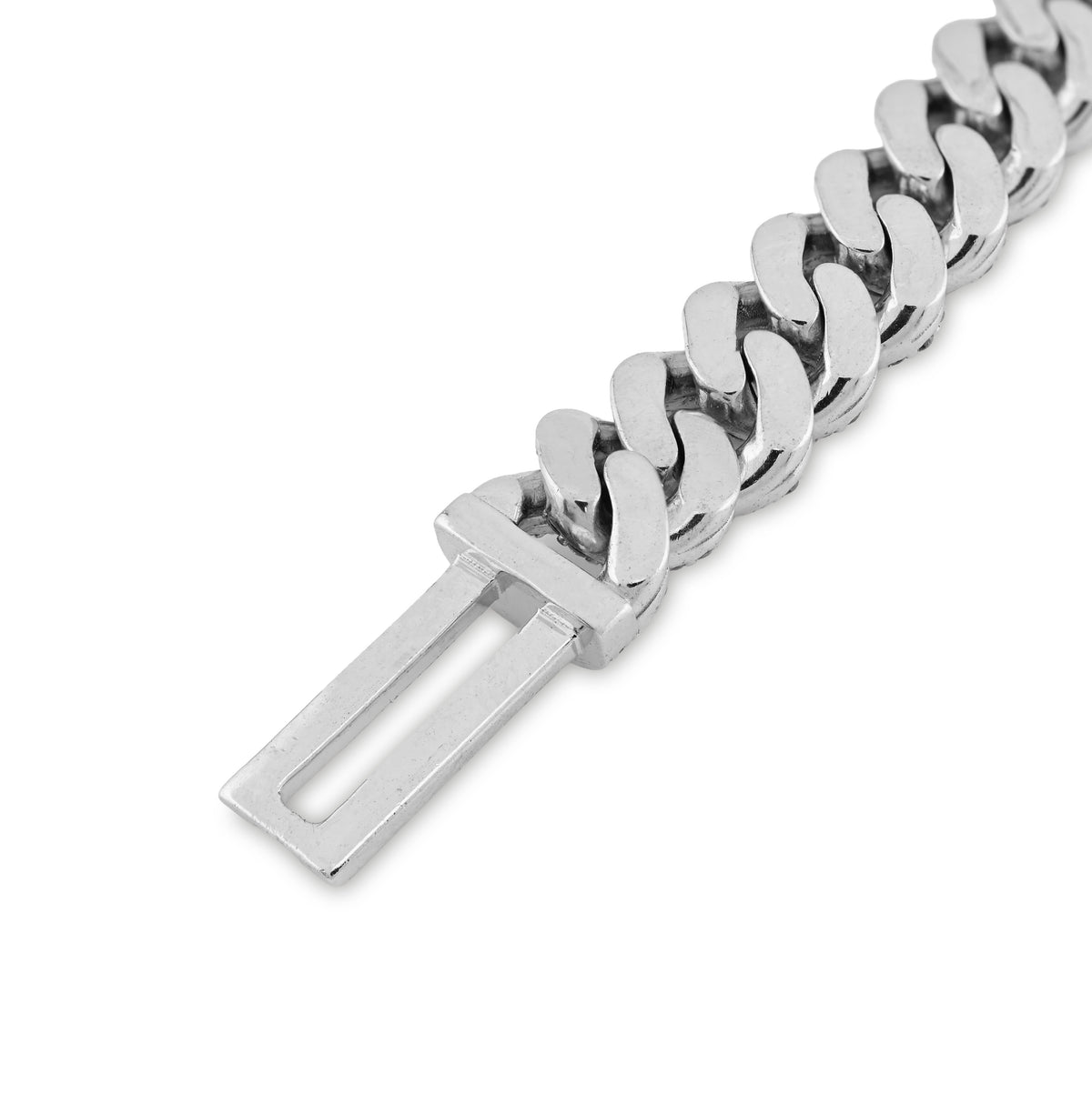 925 SS 9.50 CT Lab Diamond Cuban Link 10mM Chain 42.8g 8" Men Women Bracelet — view 4