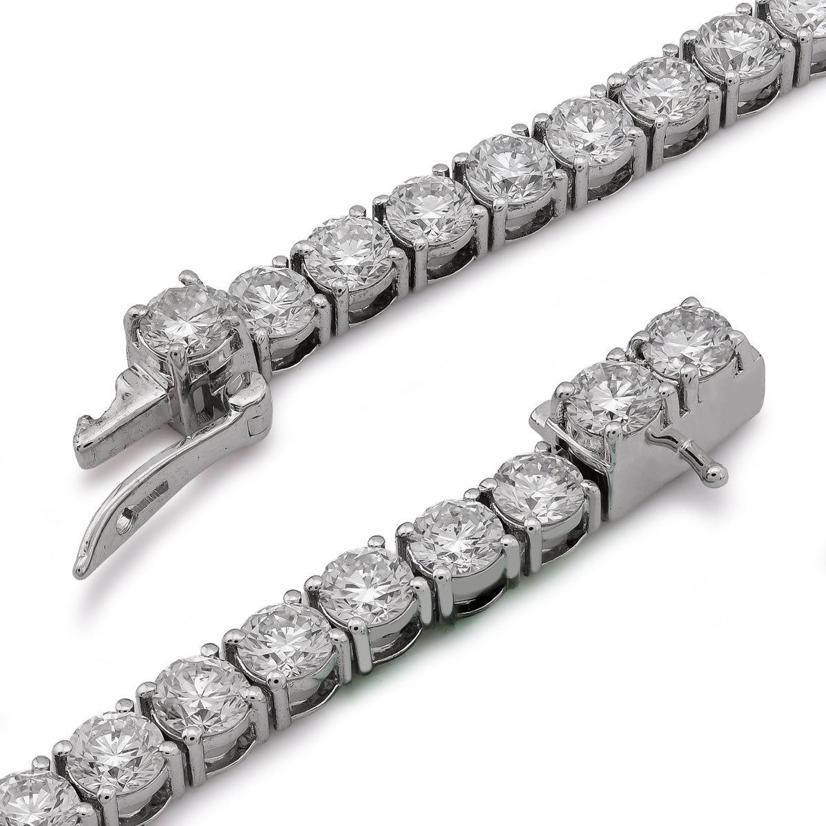 25 Pointer Tennis Chain 22.75CT Lab Diamond 925 Silver 18" men Women Necklace — view 6