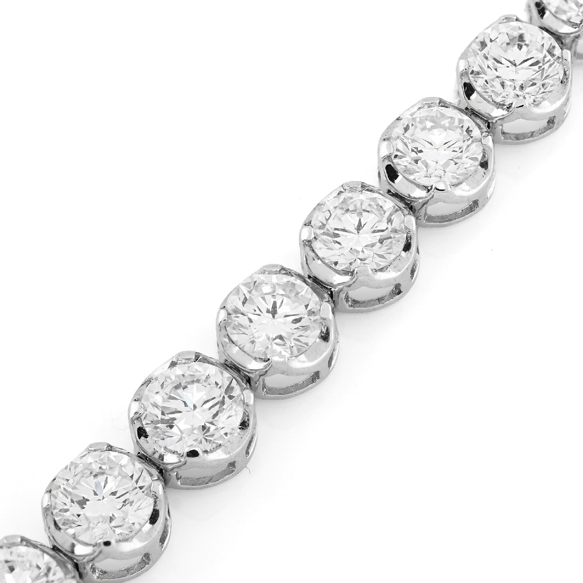 14K White Gold 7CT Lab Diamond 7" 15 Pointer Men Women Tennis Bracelet 4.5MM 7g — view 2