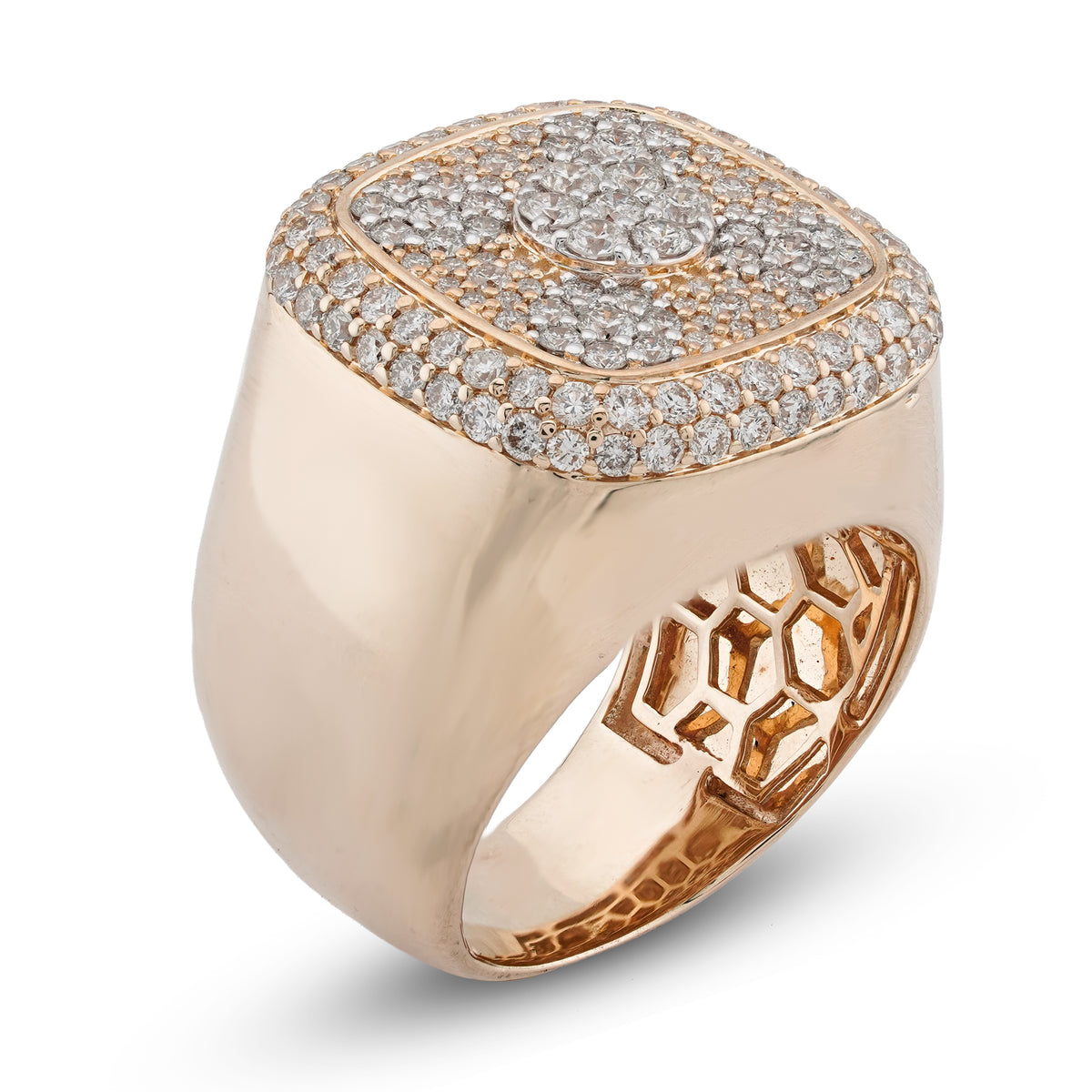 Square Shape Yellow Ring 2.44CT Natural Diamond 10K Yellow Gold Ring