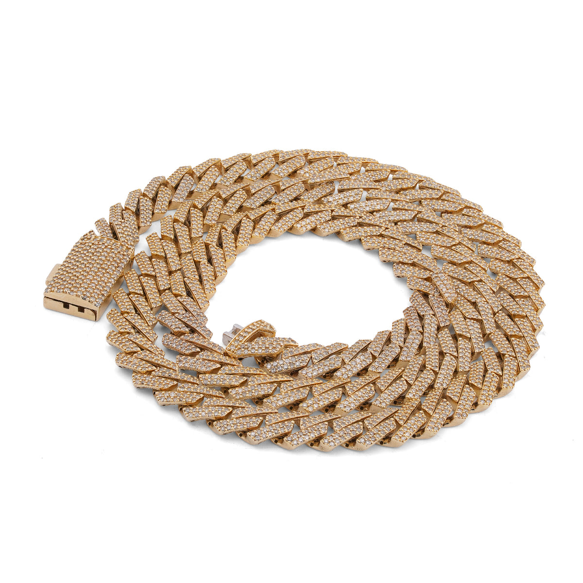 14K Yellow Gold 8.5CT Natural Diamond 10MM Men Box Cuban link Chain 24" Necklace — view 9