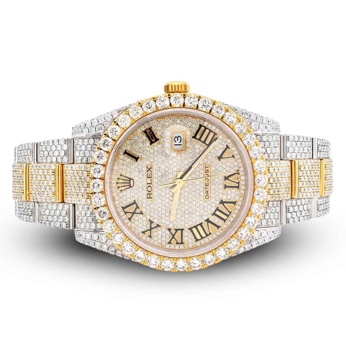 Rolex 41MM DateJust Yellow Gold & SS 19CT Natural Diamond Bussdown Roman Numeral Dial Oyster Band 126333 — view 2