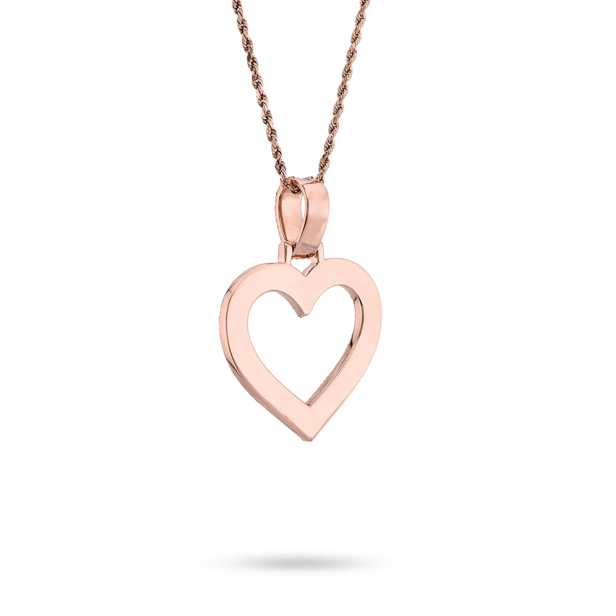10K Rose Gold 1.5 CT Natural Diamond Heart Shape Pendant Illusion 54.7 MM Women Charm 19.8 g — view 5
