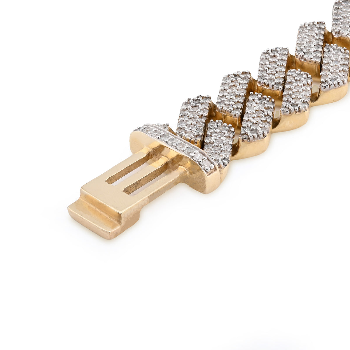 10K yellow Gold 3.64CT Natural Diamond 10MM Cuban Link Bracelet 8" Men Women 27.8g  — view 7