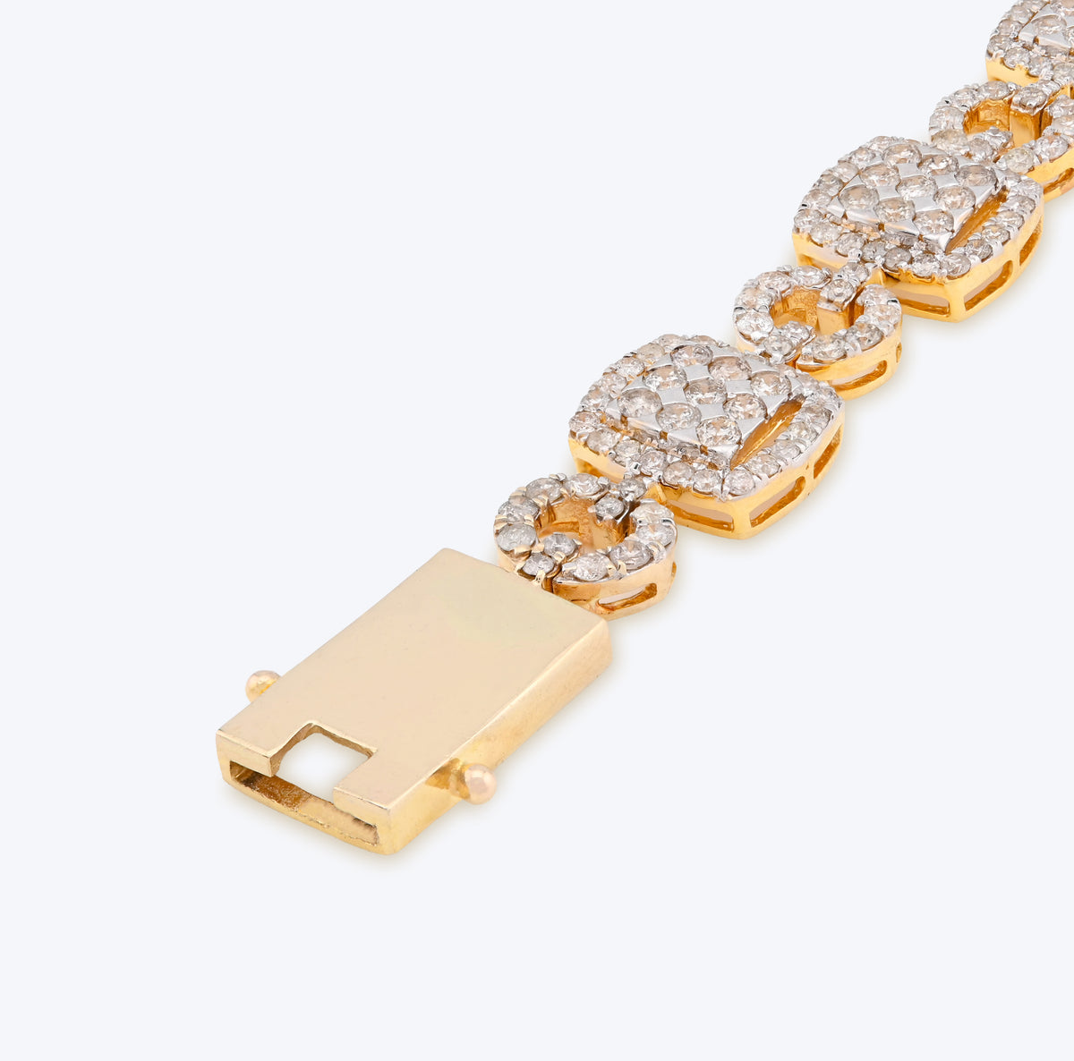 10K Yellow Gold Natural Diamond 7.4CT Round10MM Tennis Bracelet 8" Men Women 21.5g — view 2
