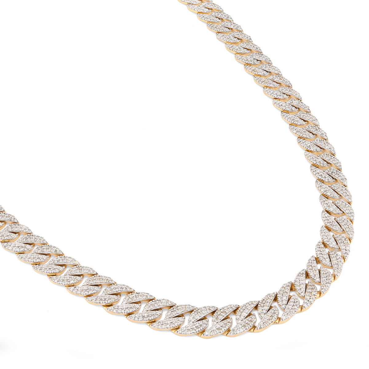 10K Yellow Gold 9 CT Natural Diamond Cuban Link Chain 8 MM Men 20" Necklace — view 8