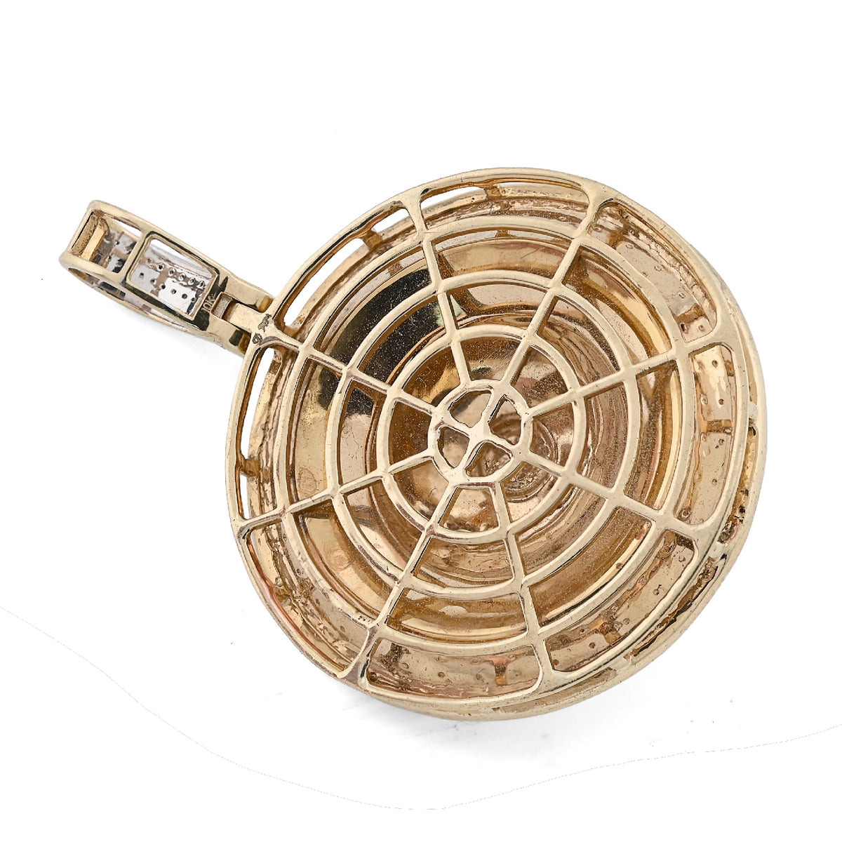 10K Yellow Gold Roulette Casino 0.55Ct Natural Diamond Pendant Men Custom Charm — view 9