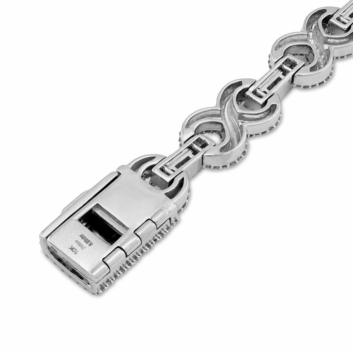 10K White Gold 6.83CT natural Diamond 9MM Infinity Link Bracelet 8" 32.9g — view 4