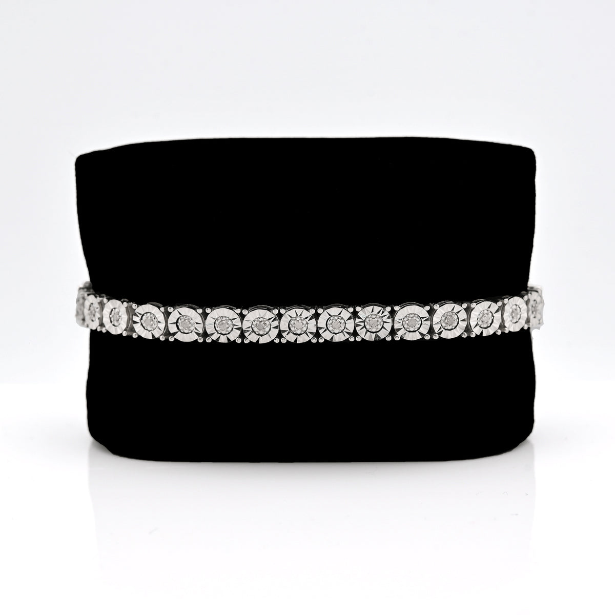 925 Silver 0.8CTW Natural Diamond Tennis Bracelet 5MM 8" Men — view 6