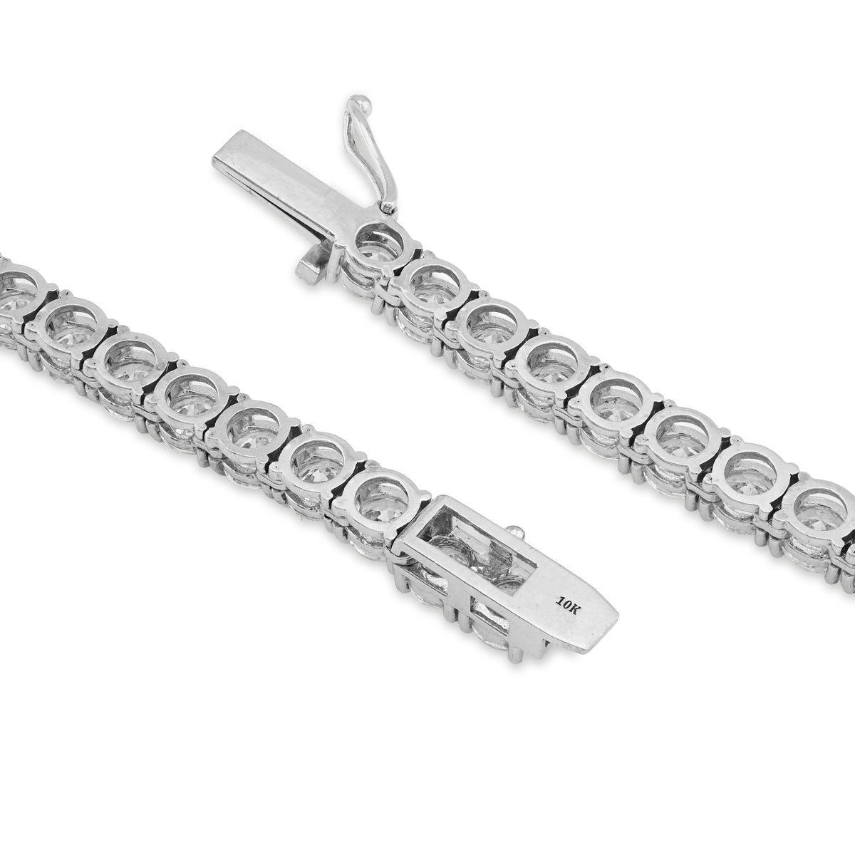 10K White Gold 55CTW Lab Diamond 50 Pointer 22" Tennis Chain 52.5g 5MM — view 5